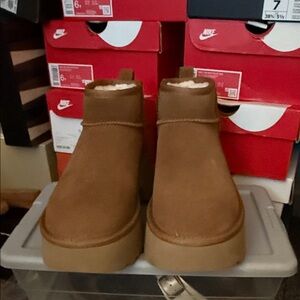 UGG Chestnut Suede Ankle Boots